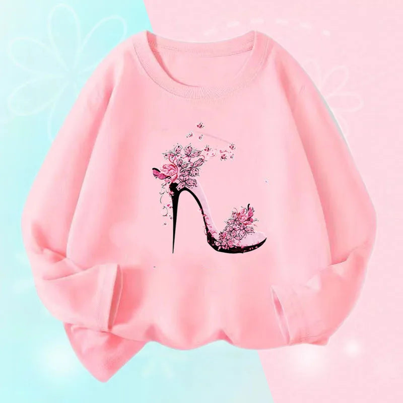 Kids Bow Print Long Sleeve T-Shirt