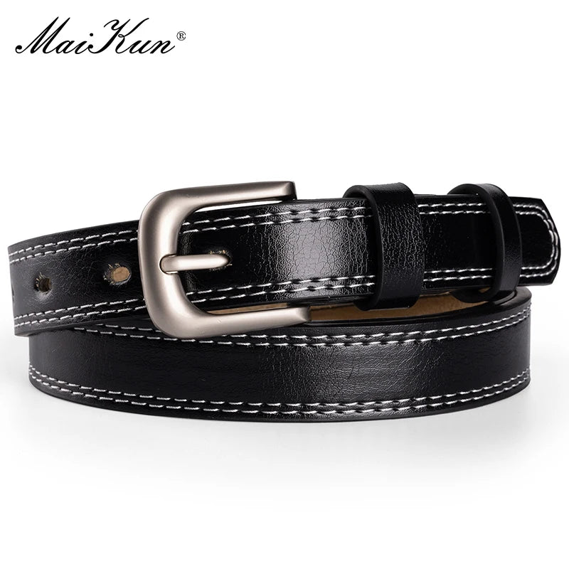 Women's Candy Color Leather Belt