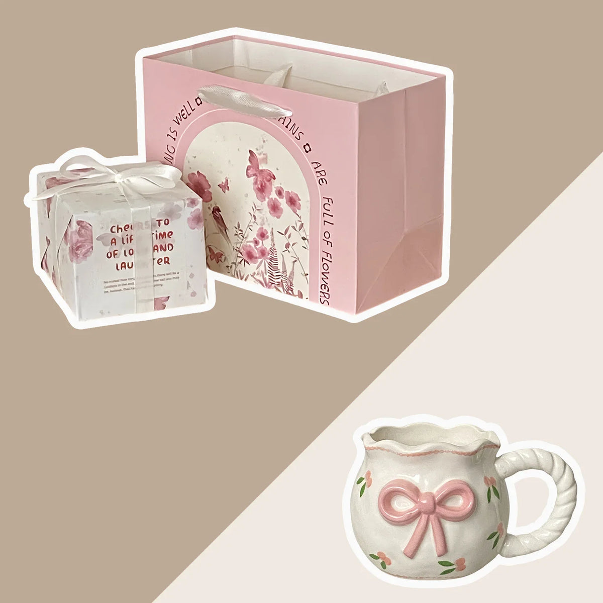 Pink Bow Ceramic Coffee Mug