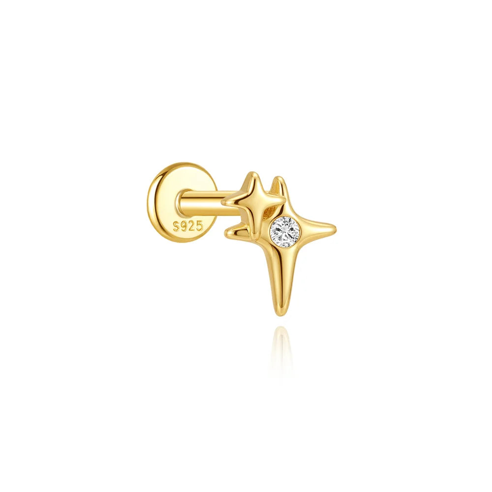 925 Silver Morning Glory Flat Back Stud
