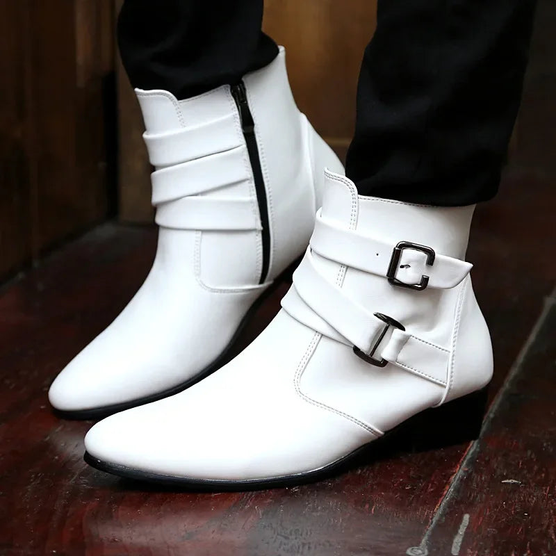 Men's Buckle Strap Chelsea Boots