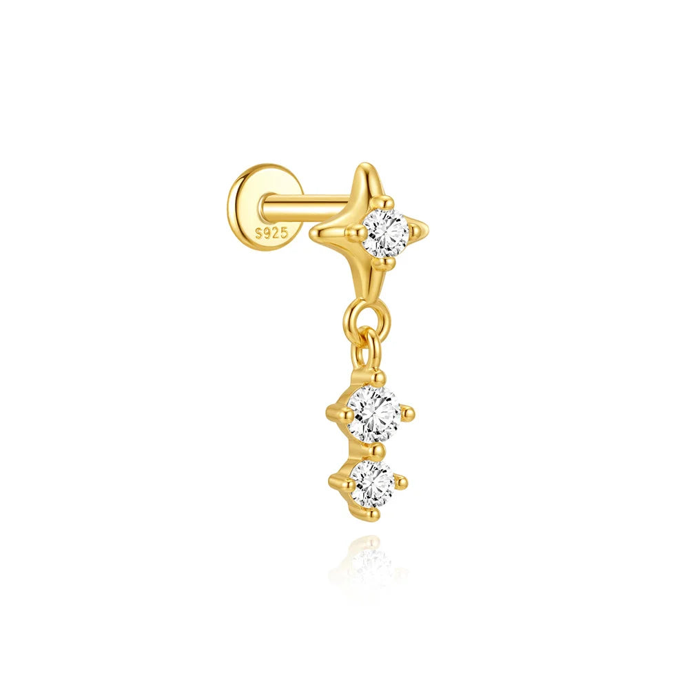 925 Silver Morning Glory Flat Back Stud