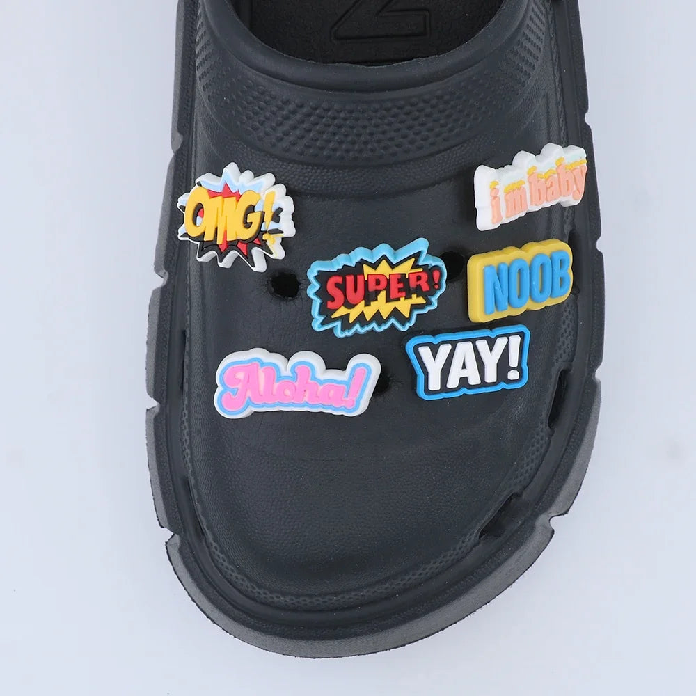 Cartoon Message Shoe Charms
