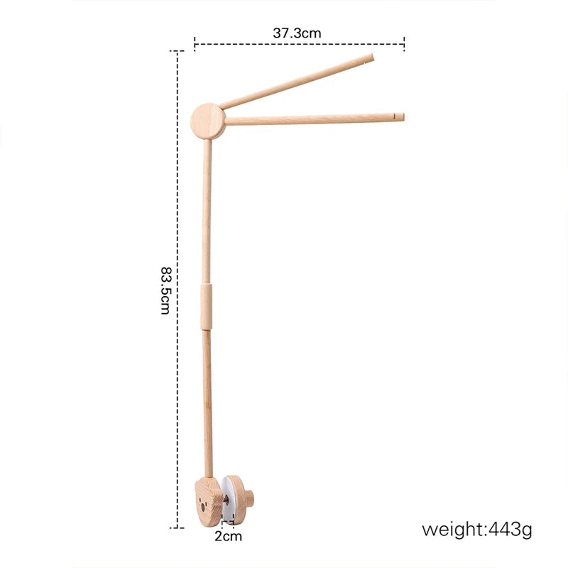 🧸 Wooden Bear Crib Mobile Rattle