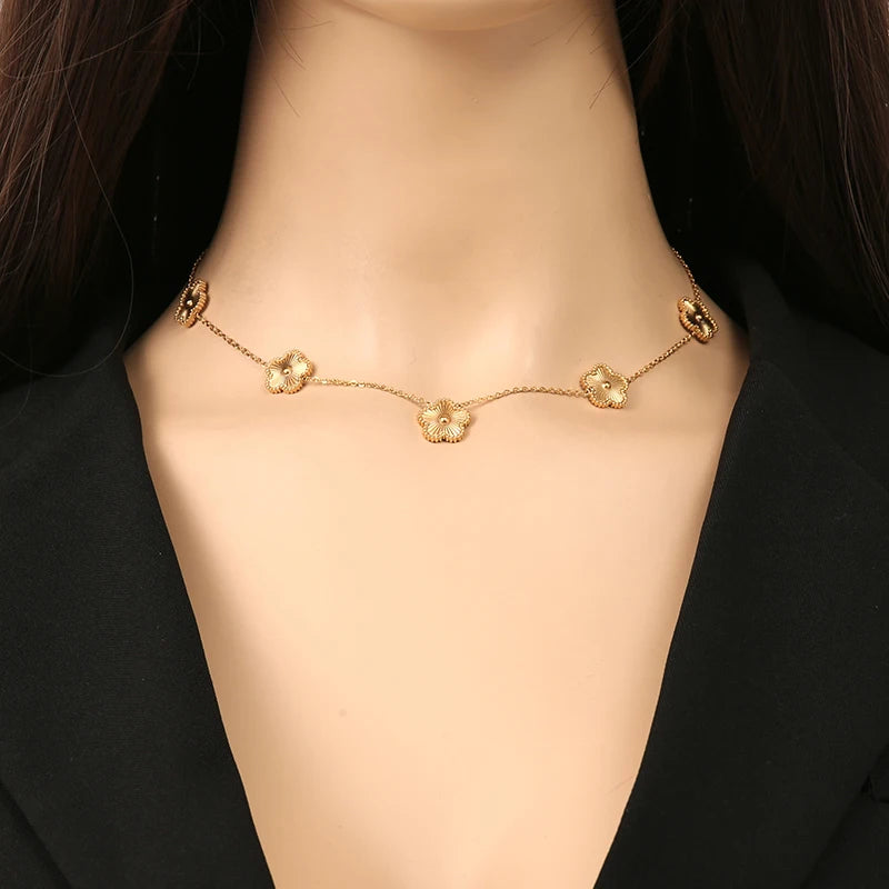 🌸 EILIECK Flower Clover Jewelry Set