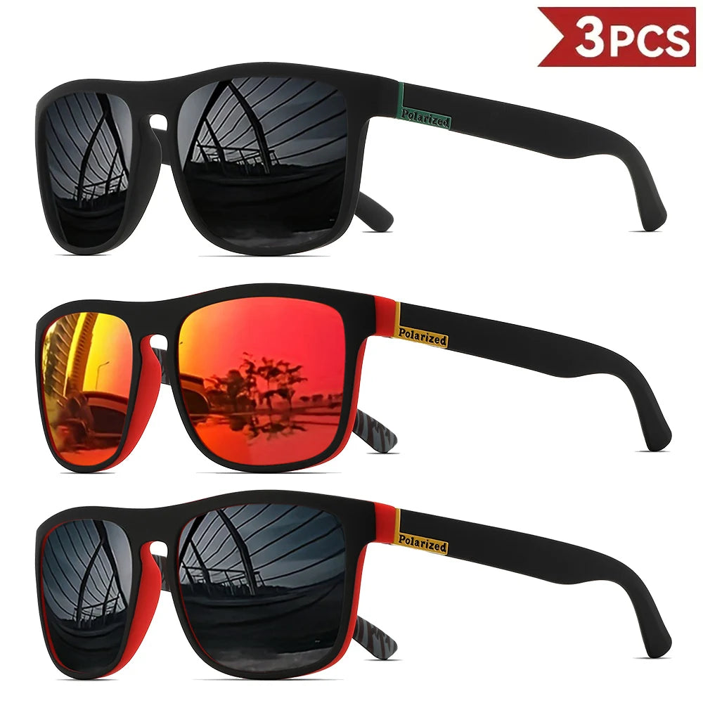 Polarized Retro Square Sunglasses Set