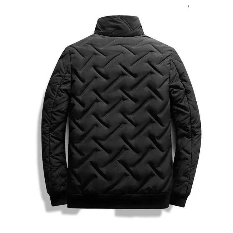 Men's Stand Collar Patchwork Padded Jacket