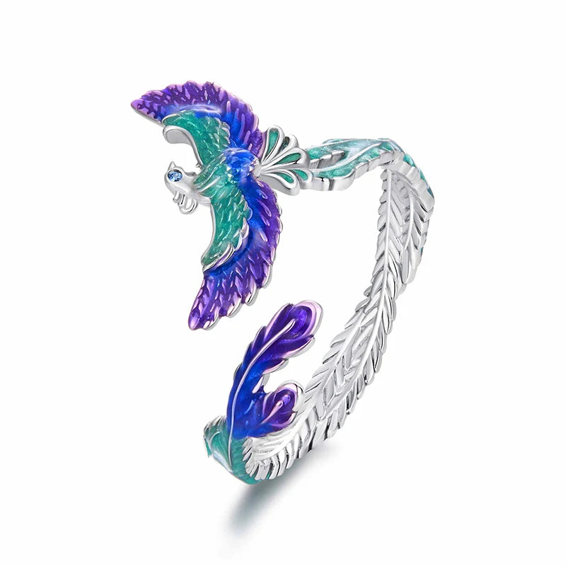 Crystal Bird & Flower Ring