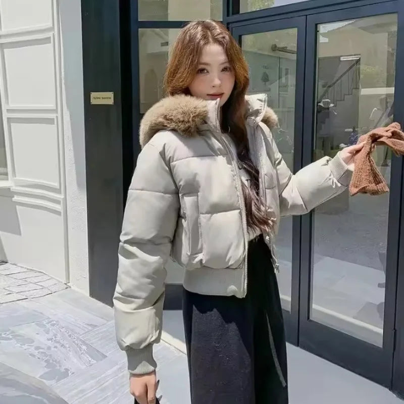 Women's Short Slim Hooded Puffer