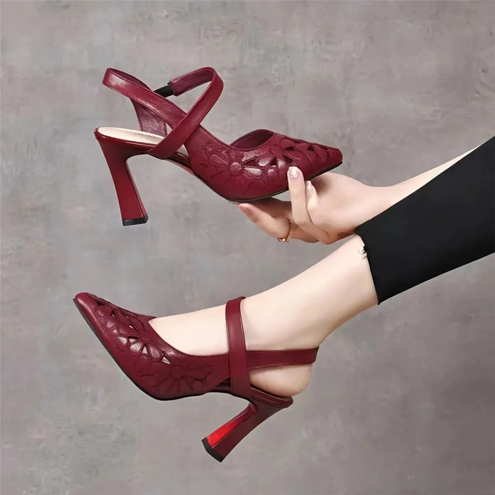 Women's Yellow 5cm Pointed-Toe Pumps