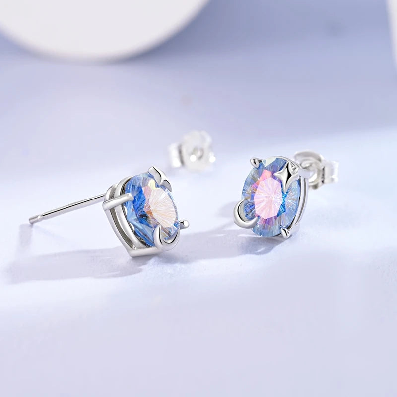 925 Silver Star & Moon Zircon Studs
