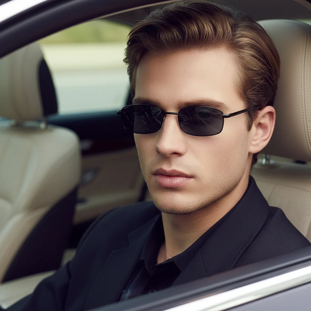 Small Square Metal Frame Sunglasses