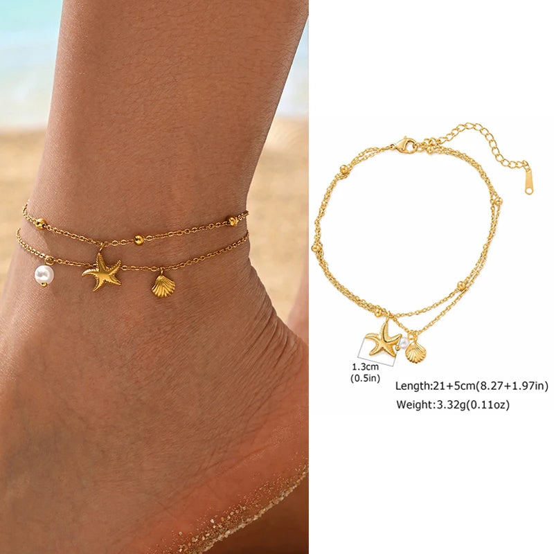 Gold Plated Zircon Layered Anklet