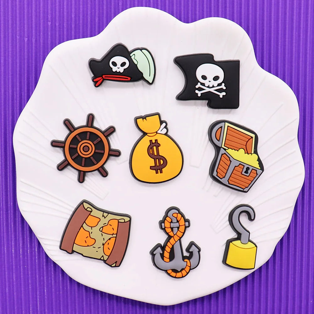 Pirate Skull Shoe Charms