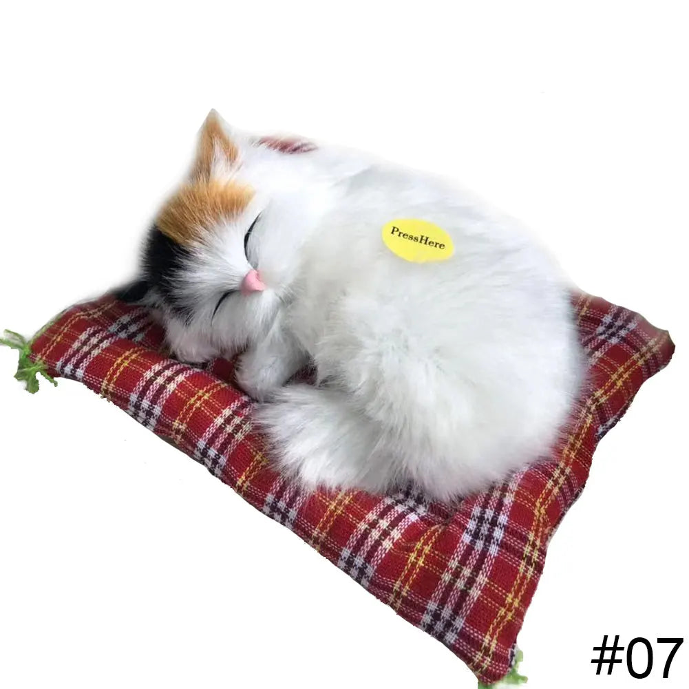 Sleeping Cat & Dog Plush with Sound