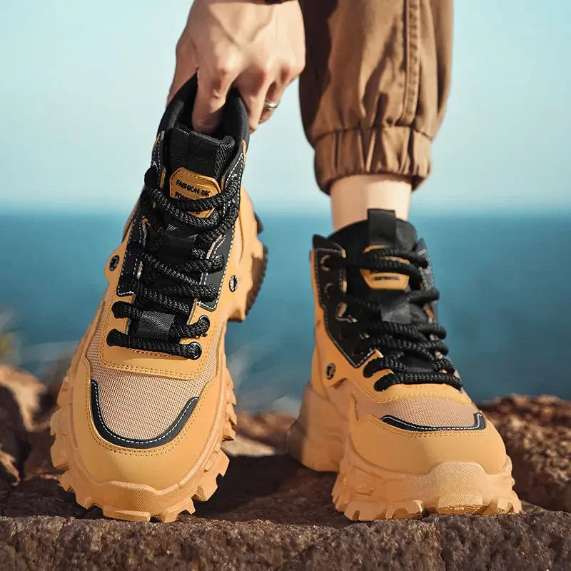 Men's Leather Platform Boots