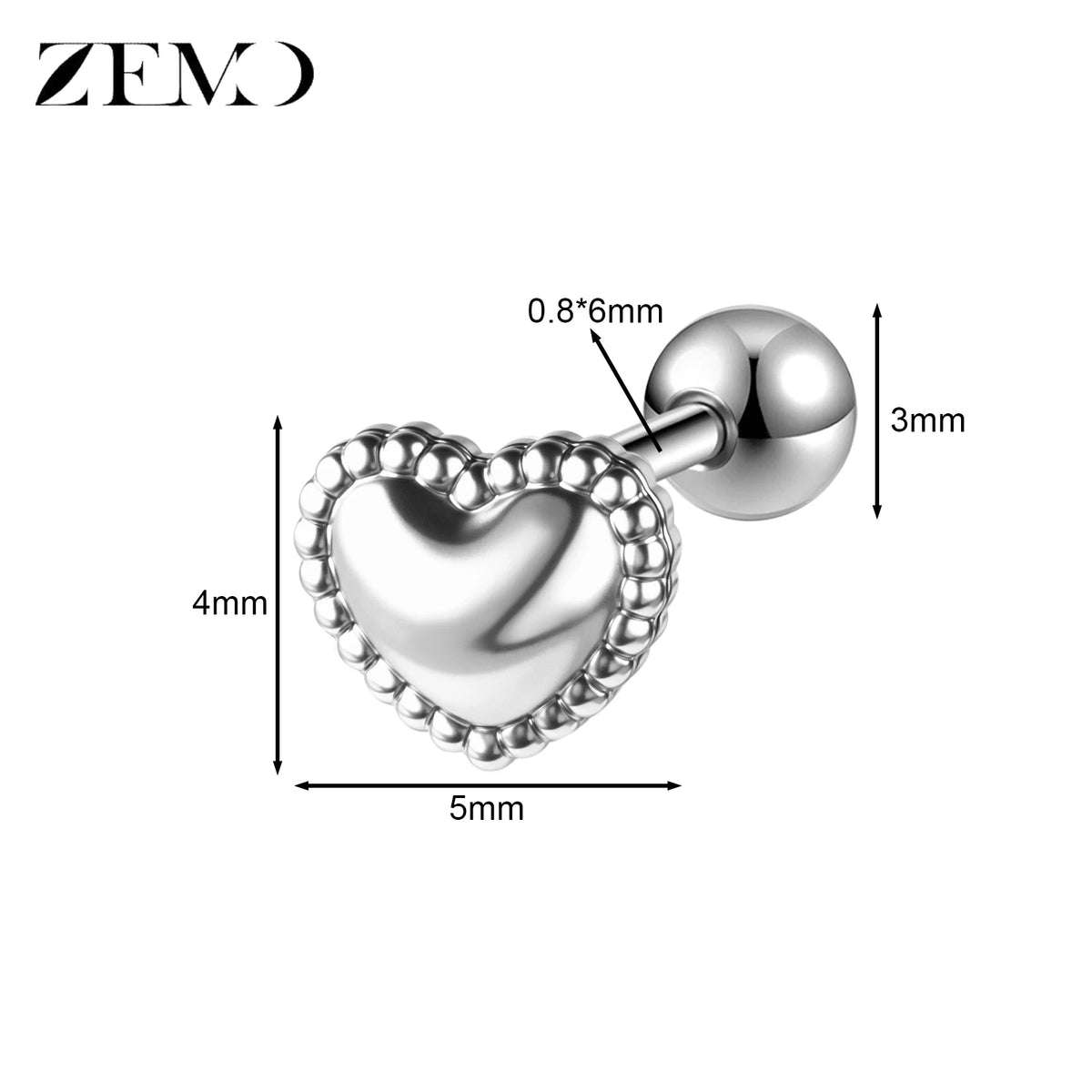 Cute Cartilage Stud Earring (20G, 1 Pc)