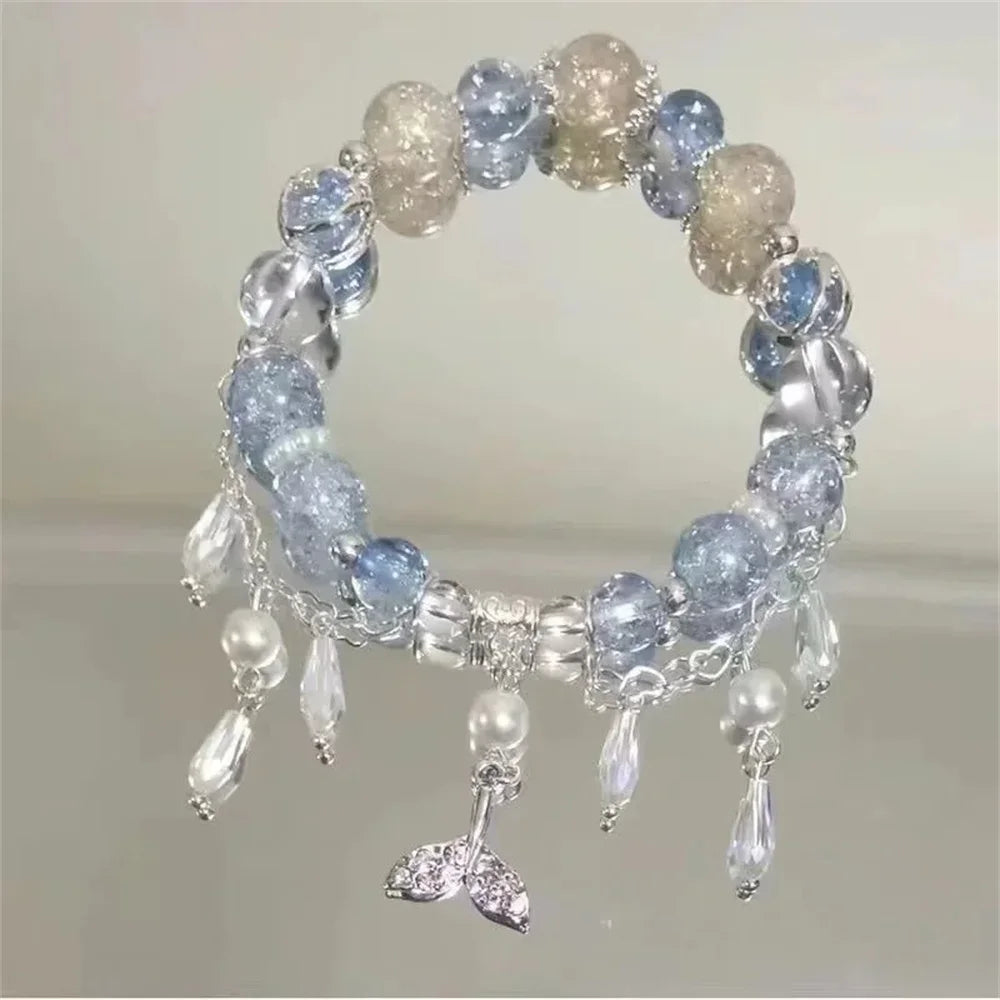 Crystal Flower Tassel Bracelet