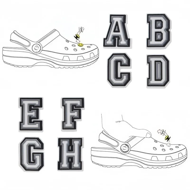 Alphabet Shoe Charms – 26 Letters