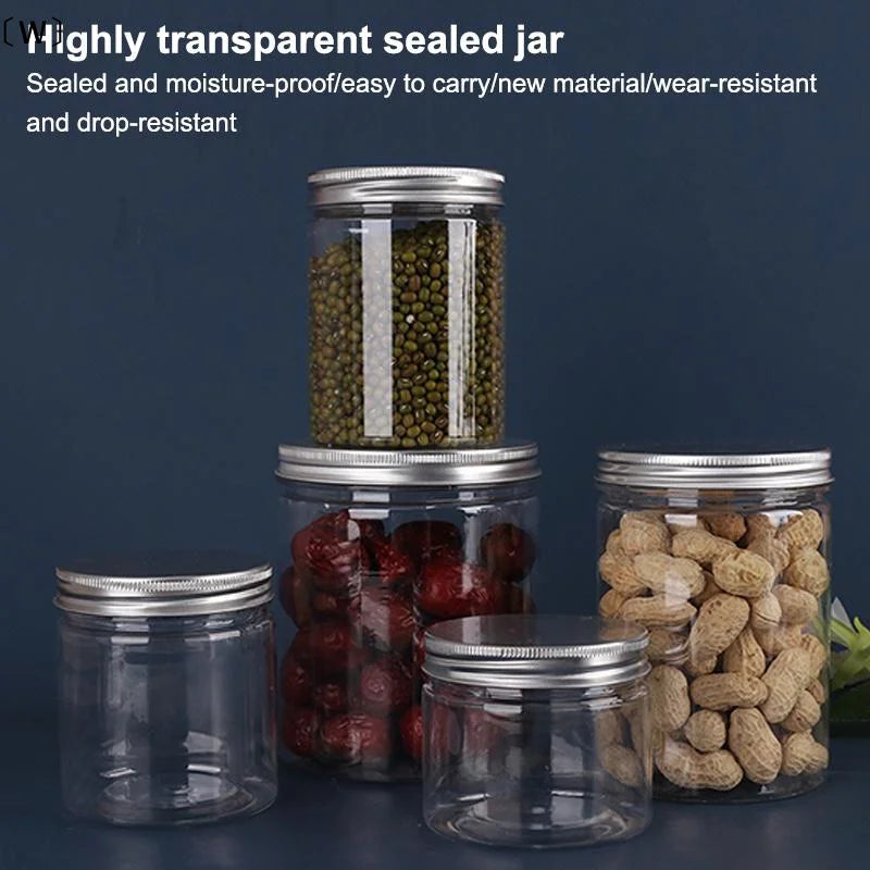 Aluminum Lid Clear Storage Jar