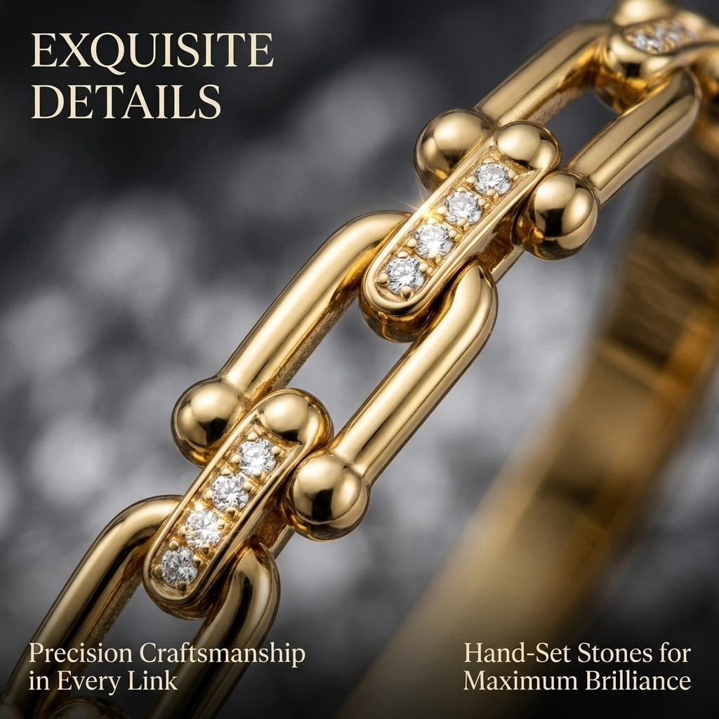 🐴 Horseshoe Zircon Bangle Bracelet