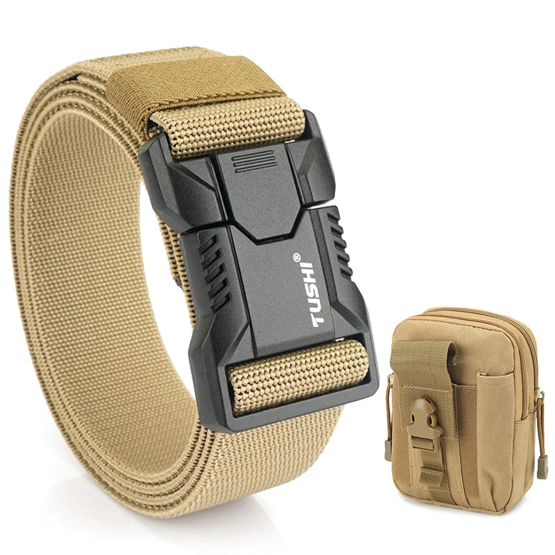 Tactical Elastic Belt with Quick Release Buckle
