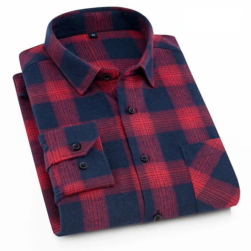 Men's Oversized Cotton Plaid Shirt