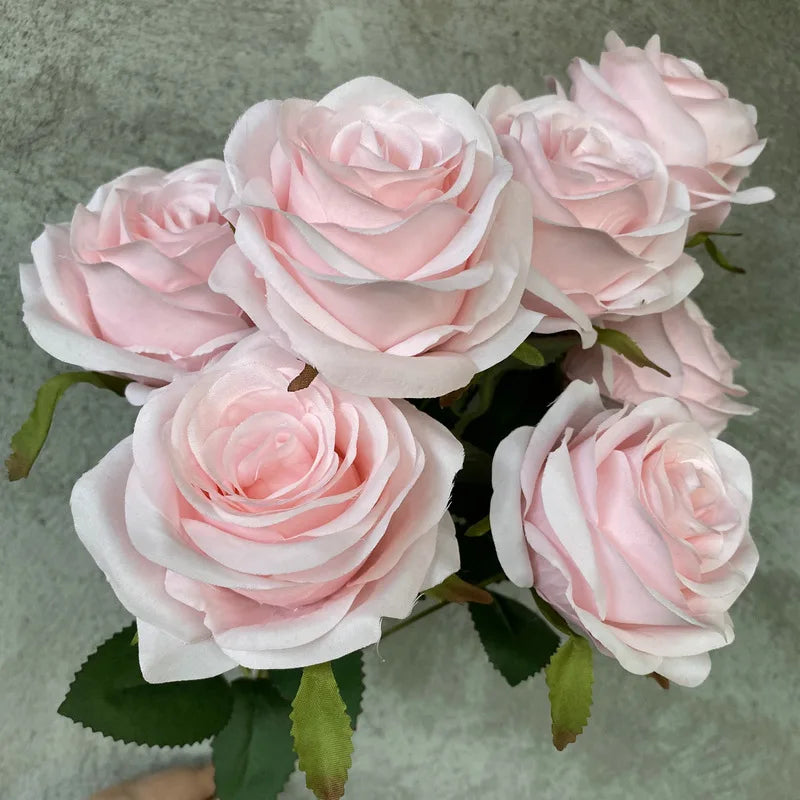 9-Head Artificial Rose Bouquet