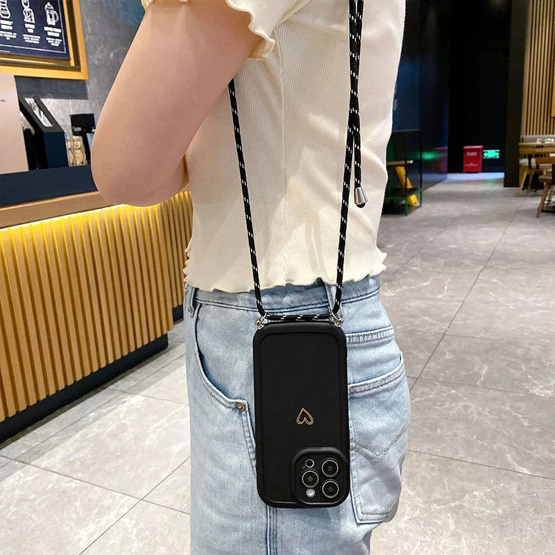 Crossbody Lanyard Heart iPhone Case