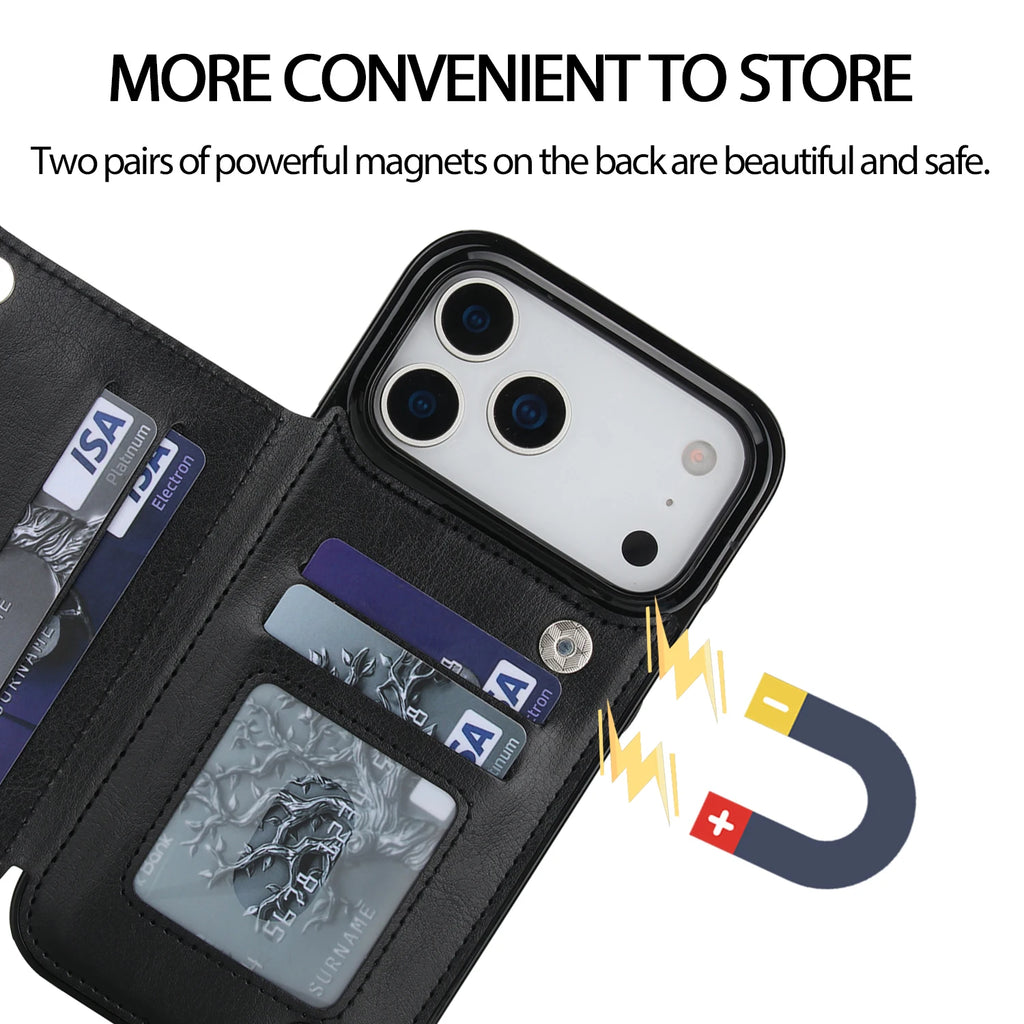💼 Leather Wallet Flip Magnetic Case