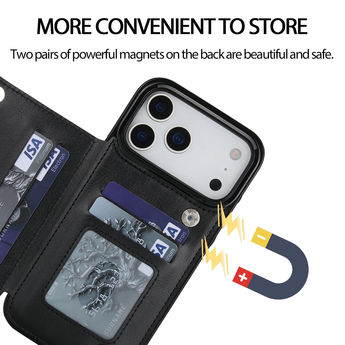 💼 Leather Wallet Flip Magnetic Case