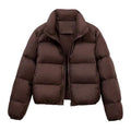 Women's Cropped Stand Collar Puffer Jacket