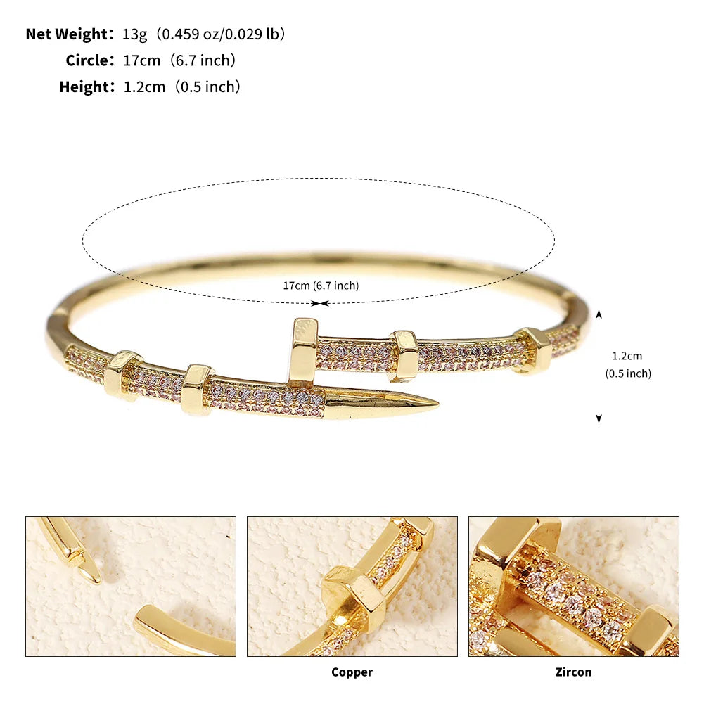 🌸 Zircon Open Bangle Bracelet