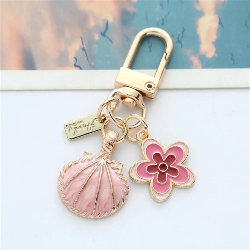 Enamel Cherry Blossom Keychain