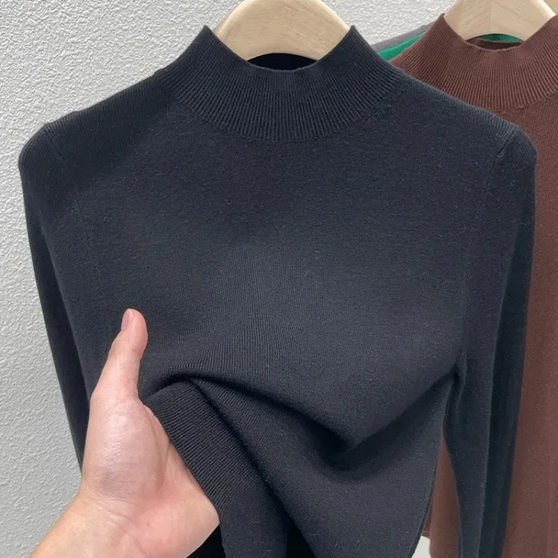 Slim Fit Turtleneck Knit Sweater