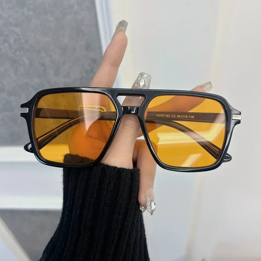 Black Mirrored Square Sunglasses