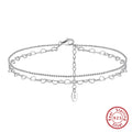 925 Silver Layered Bead Anklet