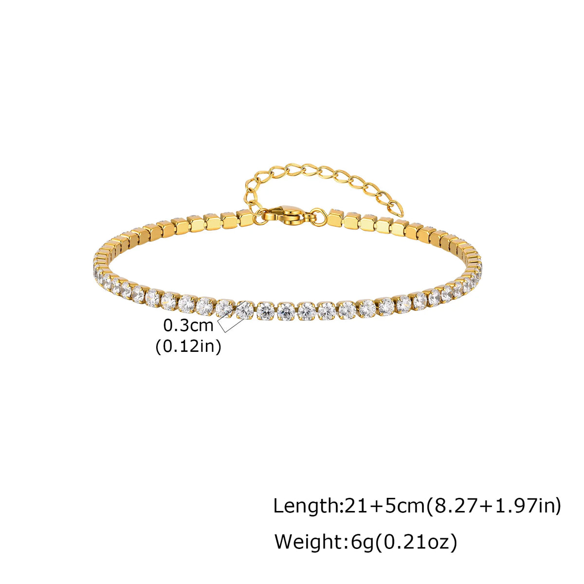 💎 CZ Tennis Anklet Chain