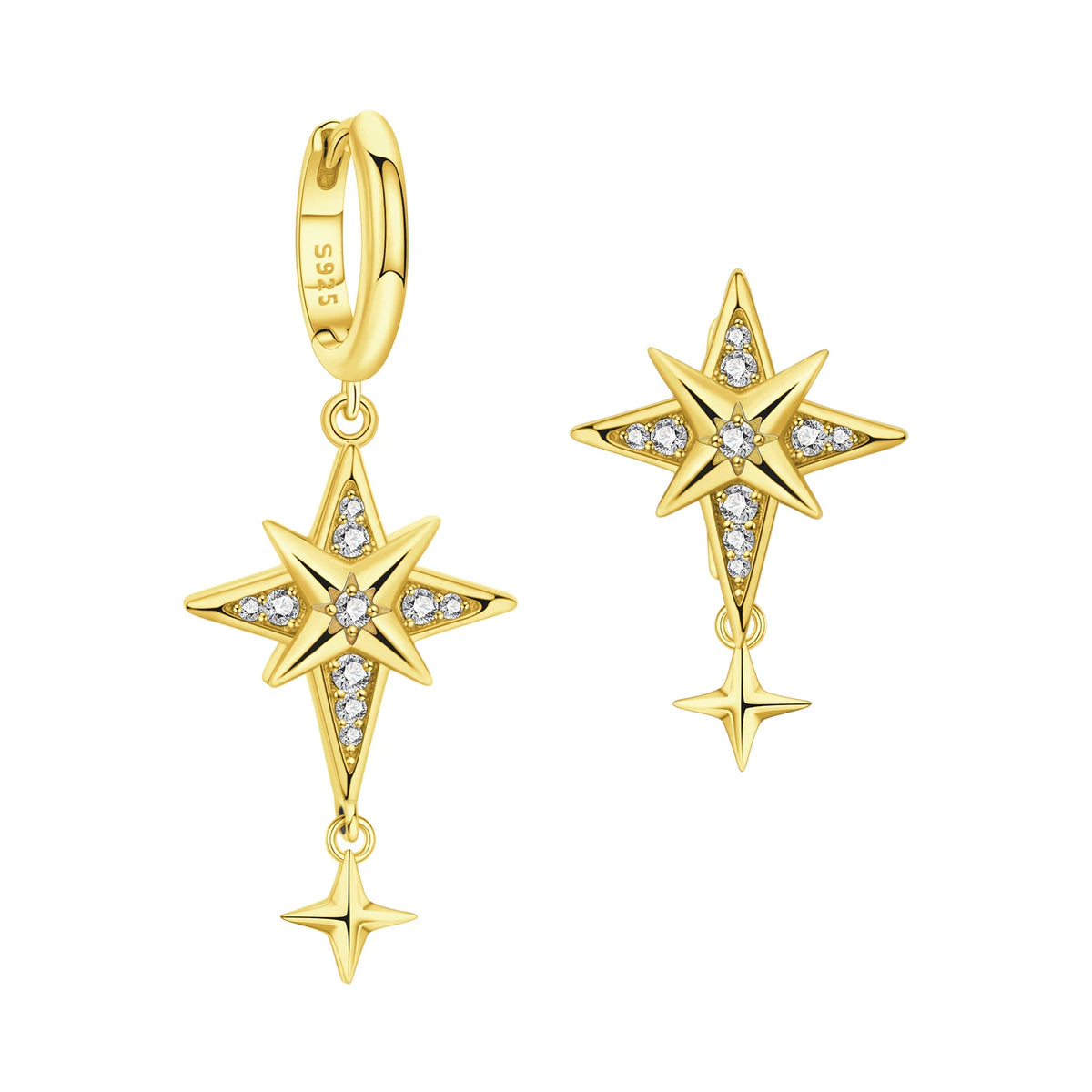 925 Silver 18K Gold Water Drop Earrings