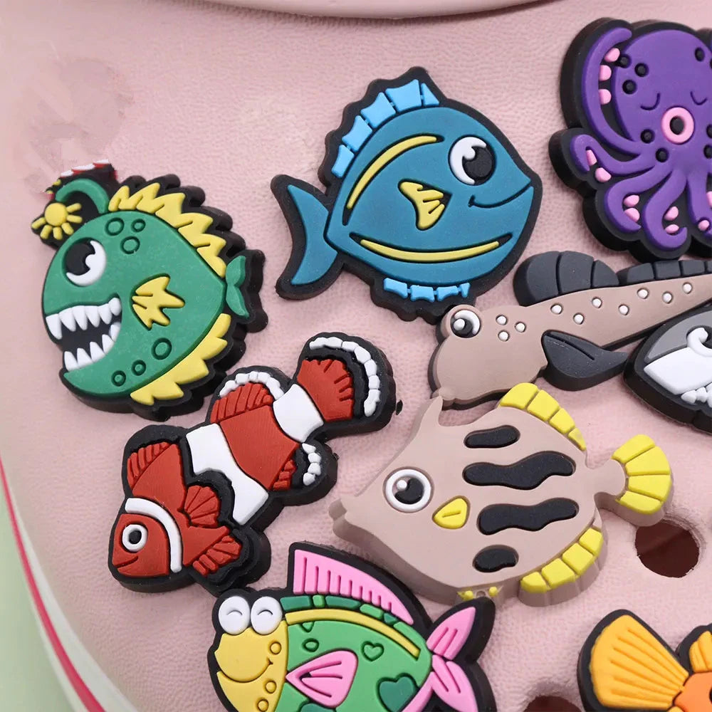 Tropical Fish & Shark Shoe Charms
