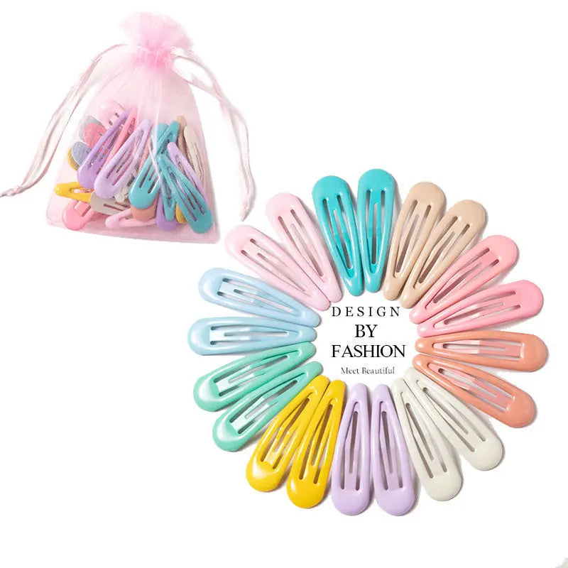 Girls Candy Color Hair Clips Set