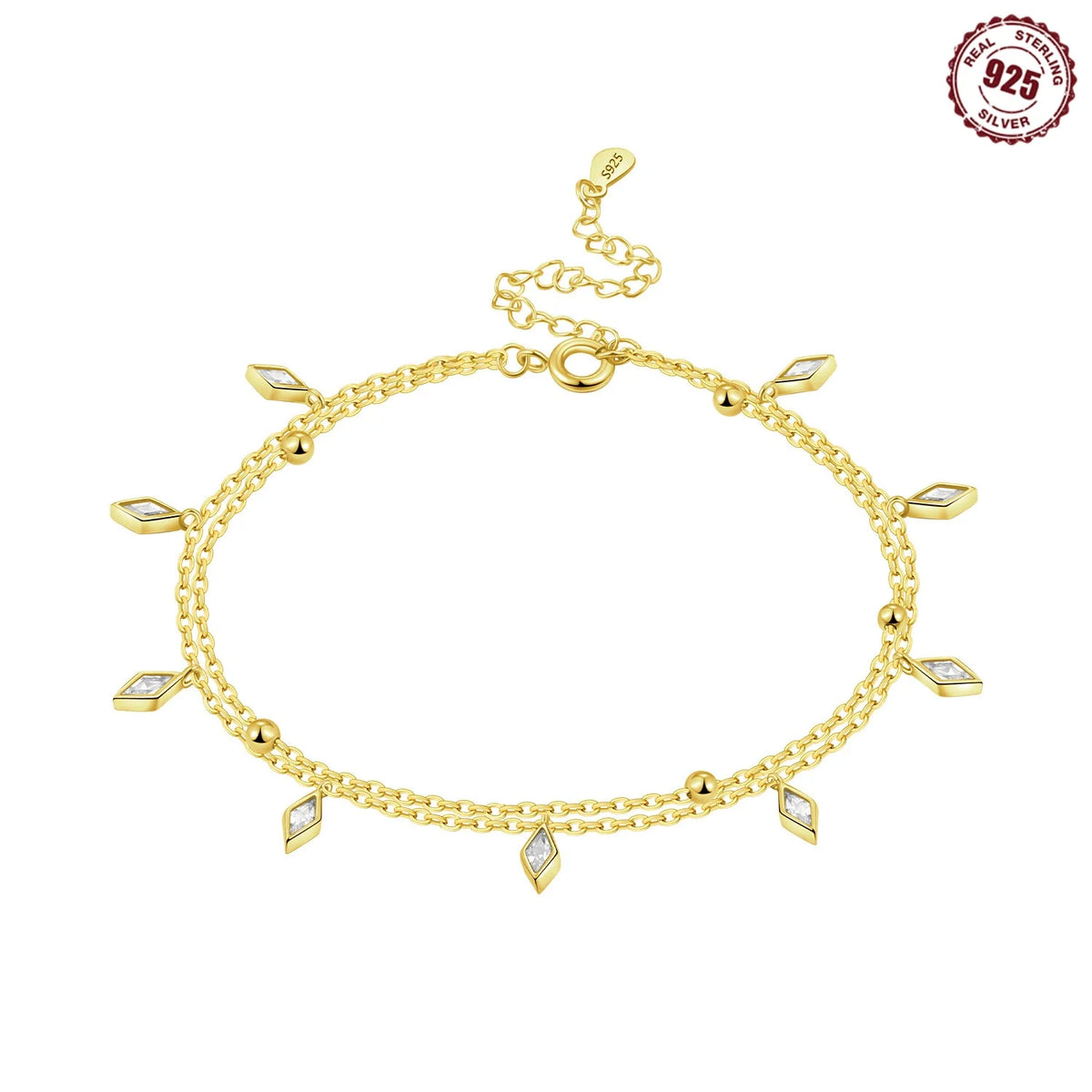Gold-Tone Pearl Shell Anklet