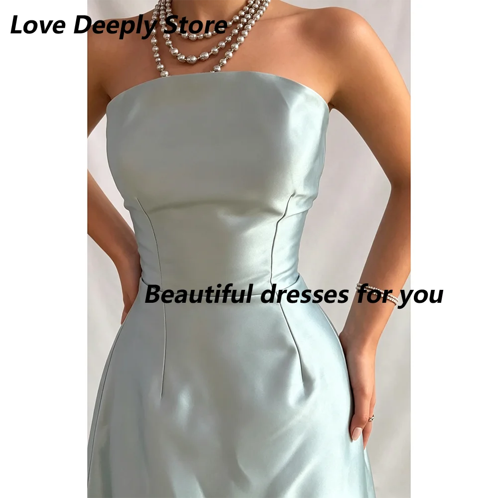 Strapless Satin A-Line Maxi Gown