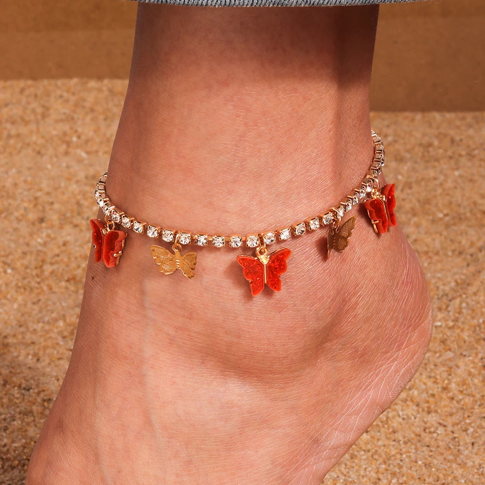 Crystal Butterfly Anklet