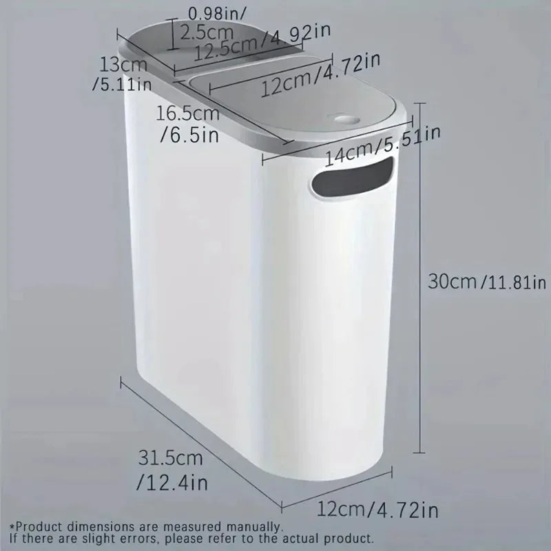 Slim Press-Top Trash Can
