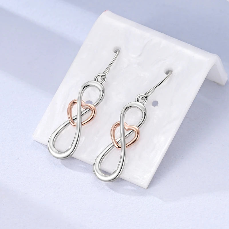 925 Silver Infinity Heart Earrings