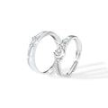 2pcs/set European 100% S925 Sterling silver AAA CZ Star Moon Noctilucent Couple Ring For Women Men Birthday Valentine's Jewelry