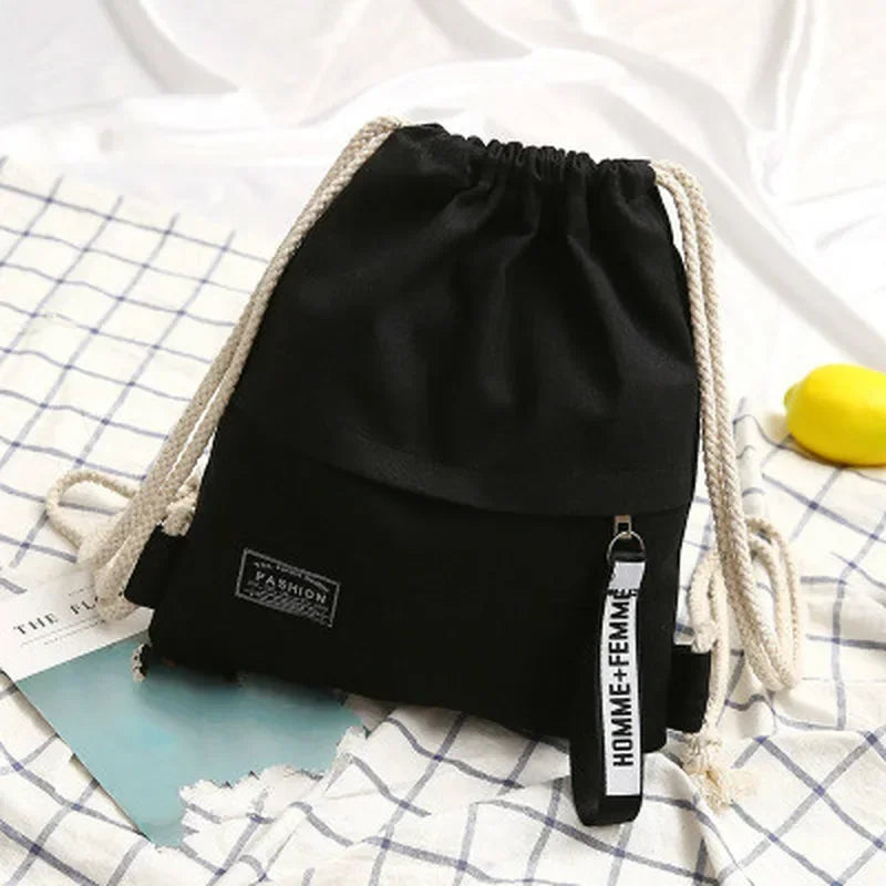 Simple Canvas Drawstring Bag