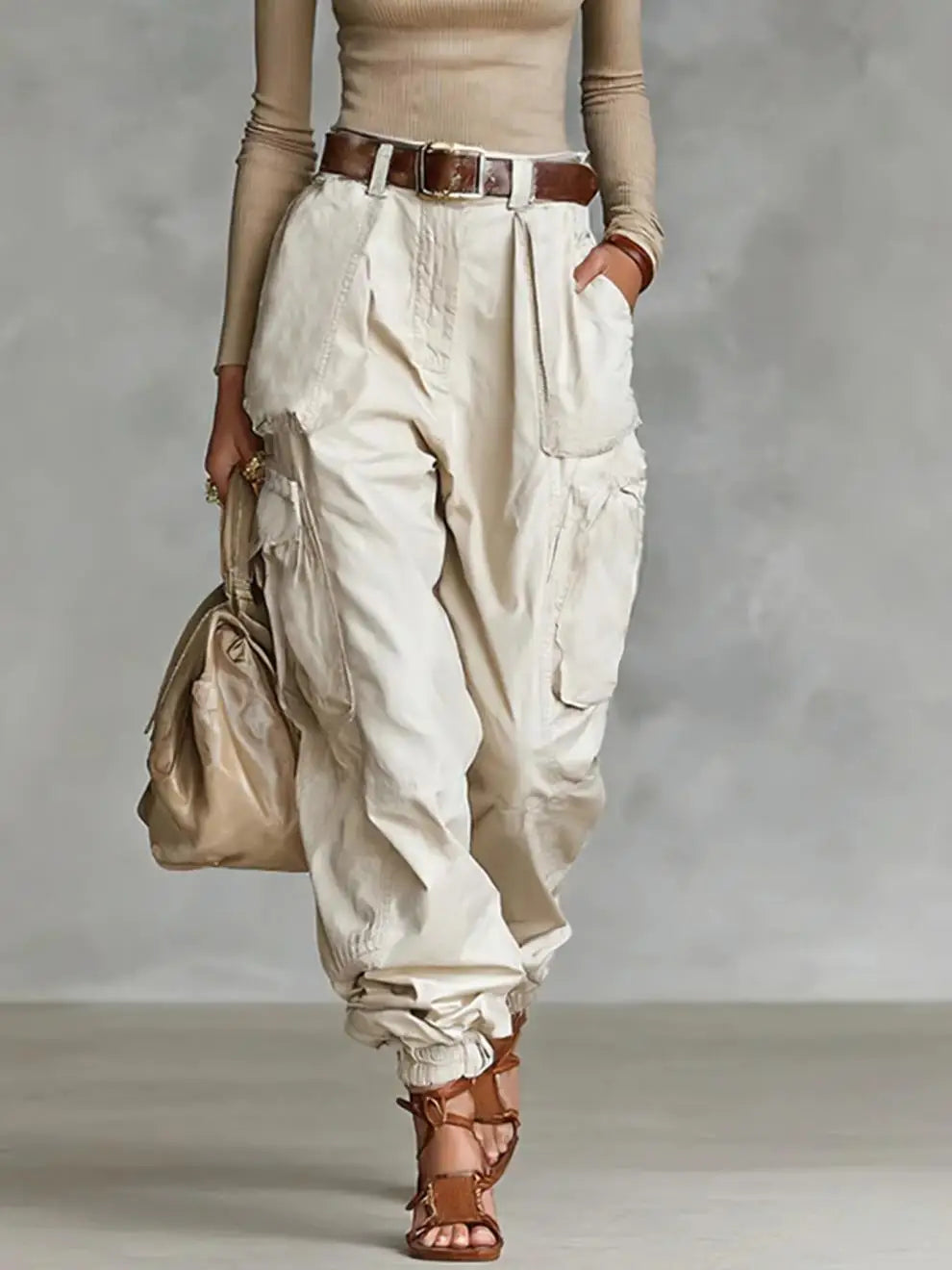 Women's High Waist Cargo Pants