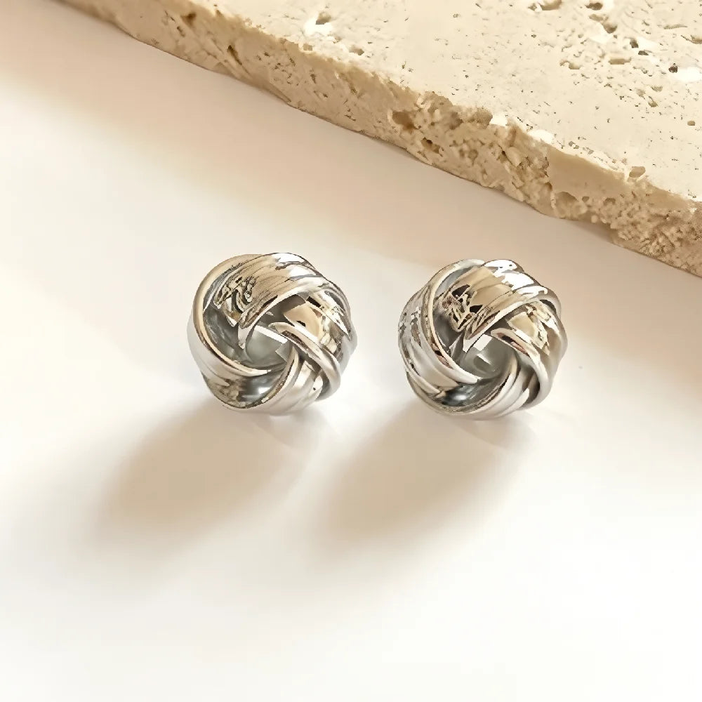 Tiny Gold Twist Stud Earrings